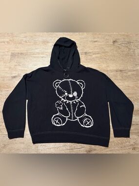 Social Collision Black “Zombie Bear”/Alternative Bear Hoodie Sweatshirt